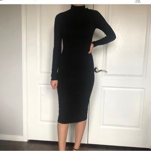 Black turtle neck dress